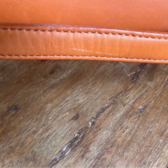 Vintage Coach Tangerine Orange 9044 Geometric Clutch Crossbody Purse Bag Rare - Picture 10 of 16